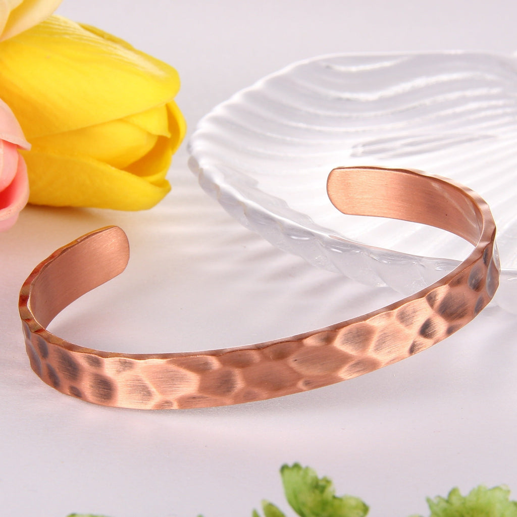 Bracelet en Cuivre Ajustable – Unisexe, Élégant & Apaisant